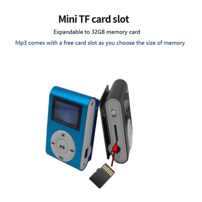 Mini-Lavalier-MP3-Musikplayer aus Metall mit Bildschirm, With 128M Memory Card – Bild 8