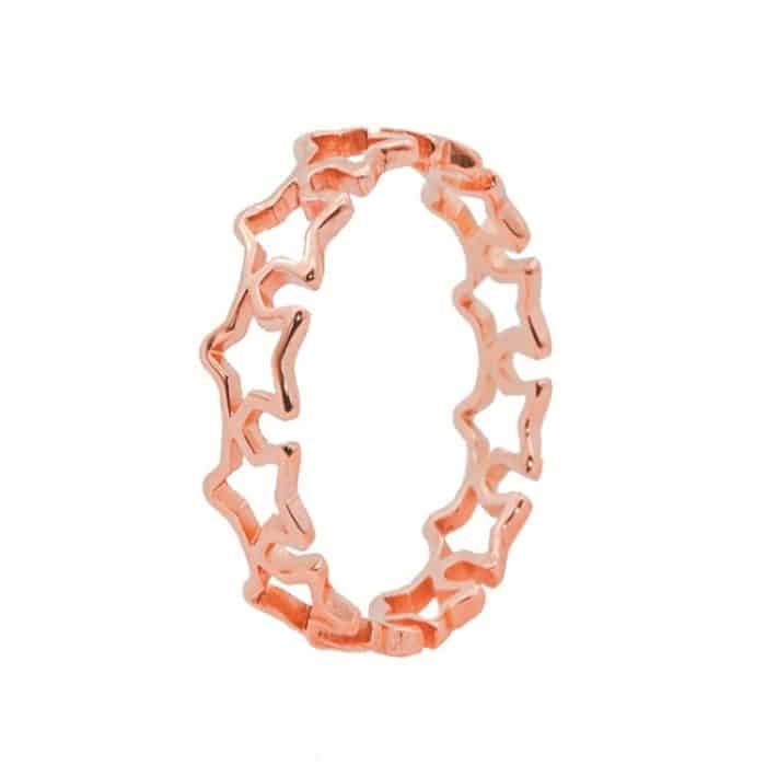 2 Stück Vintage-Titanstahl-Hohlring mit fünfzackigem Stern – Bild 1