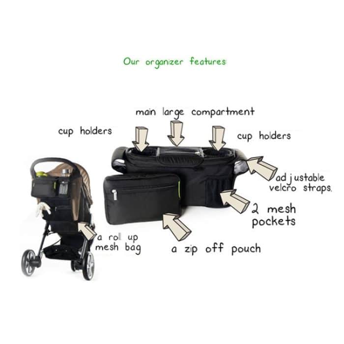 Kinderwagen-Aufbewahrung, Hängetasche, große Kapazität, faltbarer Aufbewahrungskorb, Hängetasche, Stroller Storage Bag – Bild 3