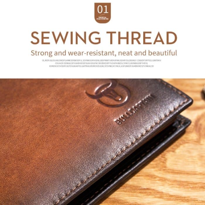 BUFF CAPTAIN 05 Kurze Herren-Geldbörse aus Leder mit Anti-Diebstahl-Bürste und mehreren Kartenbits aus erster Schicht aus weichem Rindsleder, Red, Black, Yellow Brown – Bild 4