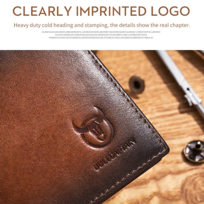 BUFF CAPTAIN 05 Kurze Herren-Geldbörse aus Leder mit Anti-Diebstahl-Bürste und mehreren Kartenbits aus erster Schicht aus weichem Rindsleder, Red, Black, Yellow Brown – Bild 5