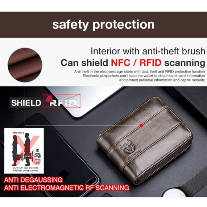 BUFF CAPTAIN 025 Leder Kurze horizontale First-Layer-Rindsleder-Brieftasche Multifunktions-Karten-Tap-Brieftasche – Bild 3