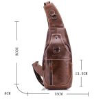 BULL CAPTAIN 019 Retro Herren Leder Umhängetasche Brusttasche aus erster Schicht Rindsleder, Chestnut Brown, Yellow Brown, Gray Brown, Pure Black, Chestnut Brown + Buckle + Bracket, Black + Buckle + Bracket, Yellow + Buckle + Bracket... – Bild 3