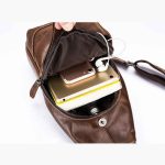 BULL CAPTAIN 019 Retro Herren Leder Umhängetasche Brusttasche aus erster Schicht Rindsleder, Chestnut Brown, Yellow Brown, Gray Brown, Pure Black, Chestnut Brown + Buckle + Bracket, Black + Buckle + Bracket, Yellow + Buckle + Bracket... – Bild 6