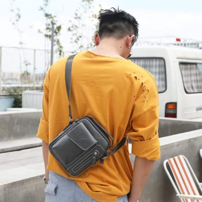 BUFF CAPTAIN 037 Umhängetasche aus erstklassigem Rindsleder für Herren, sportlich, Umhängetasche aus weichem Leder – Bild 6