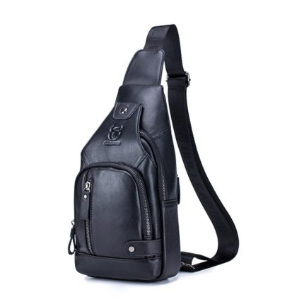 BUFF CAPTAIN 129 Erste-Schicht Rindsleder Männer Weiche Brust Tasche Outdoor Casual Große Kapazität Messenger Tasche