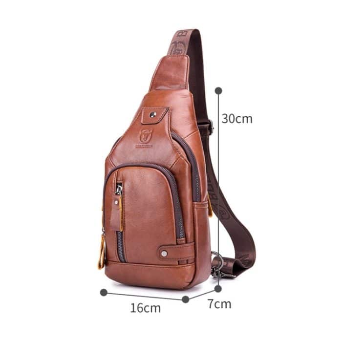 BUFF CAPTAIN 129 Erste-Schicht Rindsleder Männer Weiche Brust Tasche Outdoor Casual Große Kapazität Messenger Tasche – Bild 4