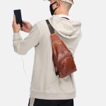 BUFF CAPTAIN 129 Erste-Schicht Rindsleder Männer Weiche Brust Tasche Outdoor Casual Große Kapazität Messenger Tasche – Bild 7