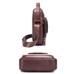 BUFF CAPTAIN 777 Herren Leder Umhängetasche Erste-Schicht Rindsleder Retro Große Kapazität Satchel – Bild 2