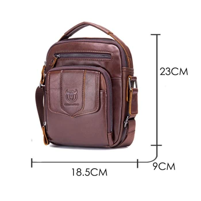 BUFF CAPTAIN 777 Herren Leder Umhängetasche Erste-Schicht Rindsleder Retro Große Kapazität Satchel – Bild 3