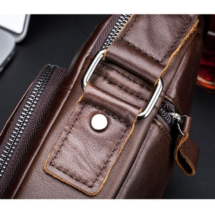 BUFF CAPTAIN 777 Herren Leder Umhängetasche Erste-Schicht Rindsleder Retro Große Kapazität Satchel – Bild 5