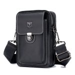 BUFF CAPTAIN 075 Herren Gürtel Handy Gürteltasche Erste Schicht Rindsleder Multifunktions-Diagonaltasche