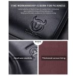 BUFF CAPTAIN HKDJB--001 Erste Schicht Rindsleder Schulter Messenger Bag Sport Herren Ledertasche, Dark Brown, Yellow, Black – Bild 5