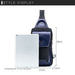 BUFF CAPTAIN 9999 Leder Herren Brusttasche Lässige Umhängetasche aus erstklassigem Rindsleder, Brown, Blue Black, Black Leather Blue – Bild 3