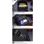 BUFF CAPTAIN 9999 Leder Herren Brusttasche Lässige Umhängetasche aus erstklassigem Rindsleder, Brown, Blue Black, Black Leather Blue – Bild 6