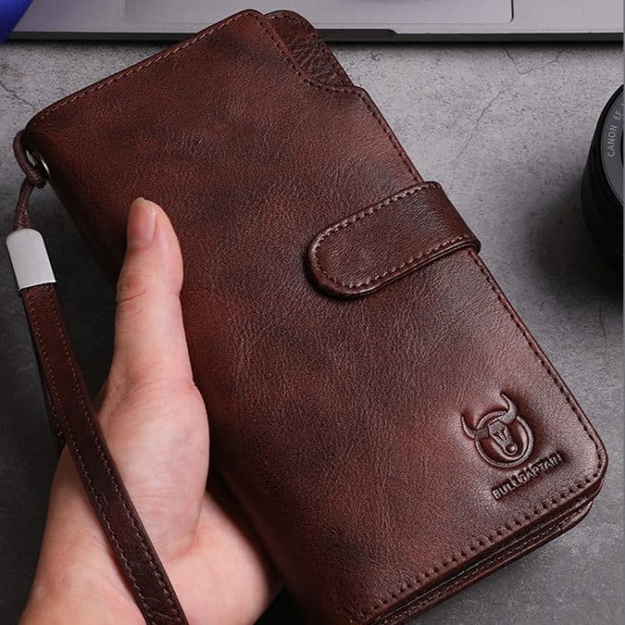 BULL CAPTAIN 028 Herren-Geldbörse aus Leder mit langer Schnalle, Retro-Multifunktions-Geldbörse aus Rindsleder – Bild 8