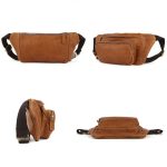 6364 Männer Casual Messenger Brusttasche Retro Leder Multifunktionale Taille Tasche, 6364 Cofffee, 6364 Brown – Bild 3
