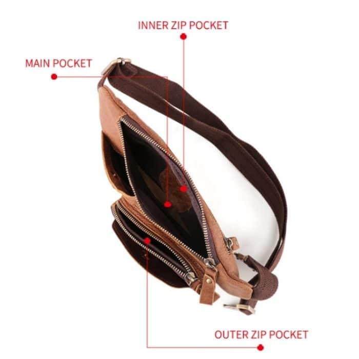 6467 Männer Multifunktionale Leder Taille Tasche Outdoor Sport Diagonal Brust Tasche, 6467 – Bild 3