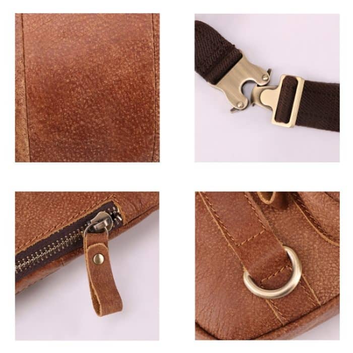 6467 Männer Multifunktionale Leder Taille Tasche Outdoor Sport Diagonal Brust Tasche, 6467 – Bild 4