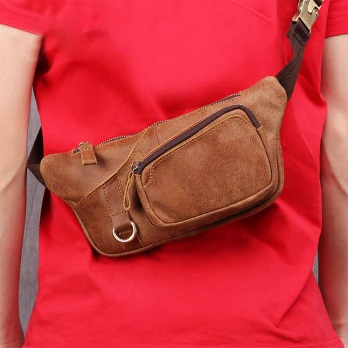 6467 Männer Multifunktionale Leder Taille Tasche Outdoor Sport Diagonal Brust Tasche, 6467 – Bild 5