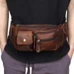 6375 Männer Casual Brusttasche Leder Umhängetasche Handy Taille Tasche – Bild 5
