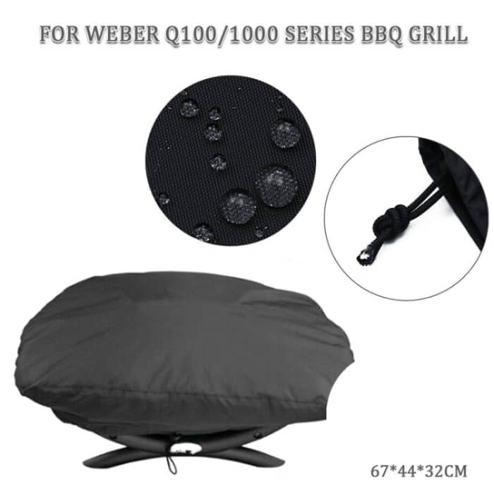 Outdoor Camping Gartenofen Abdeckung Staub- und wasserdichte Abdeckung für Weber 7100 / Q100 / Q1000, 67.1x44x32cm – Bild 3