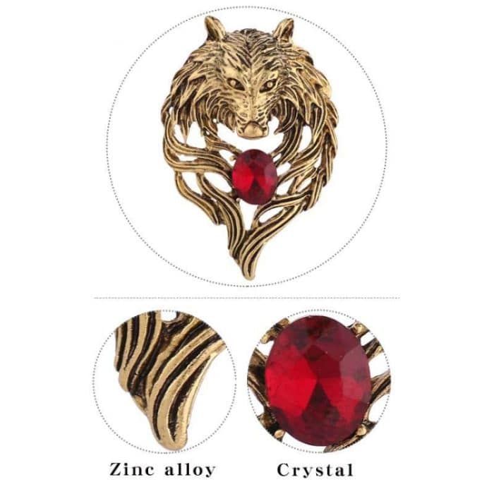 3 PCS Retro Wolf Kopf Broschen Kreative Persönlichkeit Tier Pin Männer Anzüge Mantel Abzeichen Zubehör – Bild 3