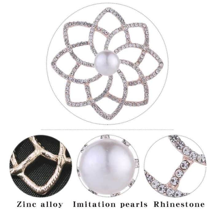 2 Stück Legierungs-Diamant-Broschen mit doppelter Blume, temperamentvolle wilde Kleidungsnadel – Bild 4