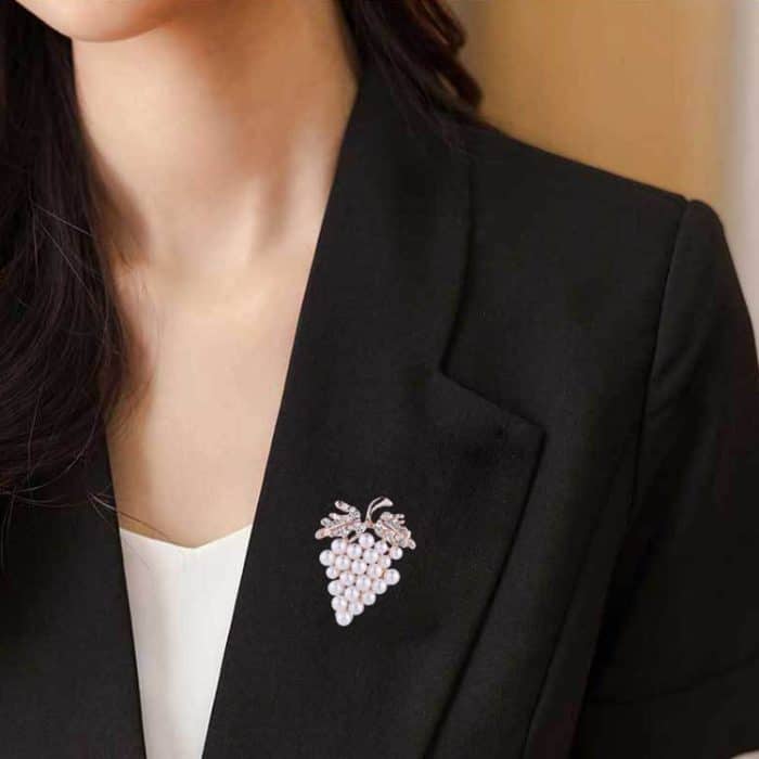3 Stück Diamant-Traube-Broschen, wilde Perlennadel, weiblicher Kleidungsschmuck – Bild 7