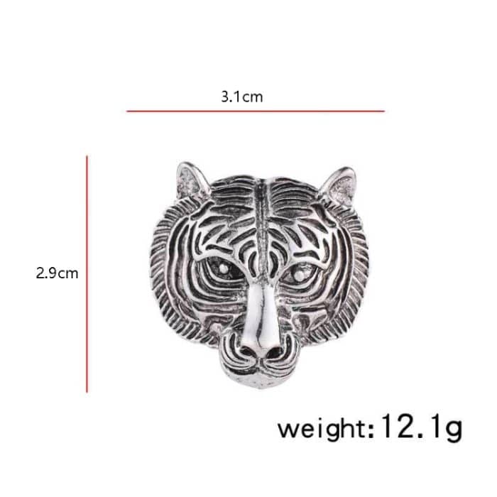 TBD0590353401_B1.jpg 3 PCS Persönlichkeit Tiger Kopf Brosche Männer Anzug Pin Vintage Abzeichen Kragen Pin – Bild 2