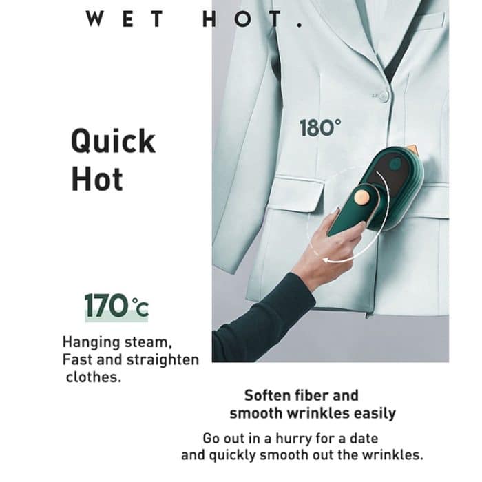 33 W tragbare elektrische Bügelmaschine, drehbar, für trockene und nasse Kleidungsstücke, US Plug, EU Plug – Bild 5