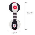 Tololo 1 Paar Baby-Sehtraining, frühpädagogisches Spielzeug für Neugeborene, Jagd auf schwarzen und weißen Sand, Hammer, Hantel, Babyrassel, T168263-2 – Bild 3