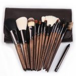 ZOREYA 15-in-1 Make-up-Pinsel-Set aus schwarzem Walnussholz, kompletter Satz Beauty-Tools, Nylonhaar-Puderpinsel, Make-up-Pinsel – Bild 2