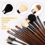 ZOREYA 15-in-1 Make-up-Pinsel-Set aus schwarzem Walnussholz, kompletter Satz Beauty-Tools, Nylonhaar-Puderpinsel, Make-up-Pinsel – Bild 5