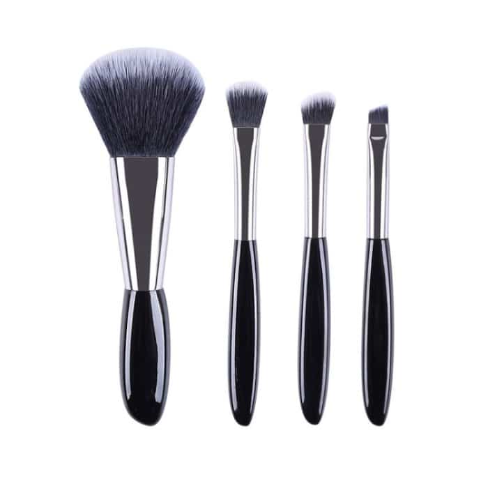 4-in-1 Make-up-Pinsel-Set mit schwarzen Kieselsteinen, Lidschattenpinsel, Foundation-Pinsel, tragbarer Make-up-Pinsel, Stil: – Bild 1