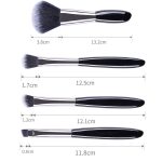 4-in-1 Make-up-Pinsel-Set mit schwarzen Kieselsteinen, Lidschattenpinsel, Foundation-Pinsel, tragbarer Make-up-Pinsel, Stil: – Bild 3