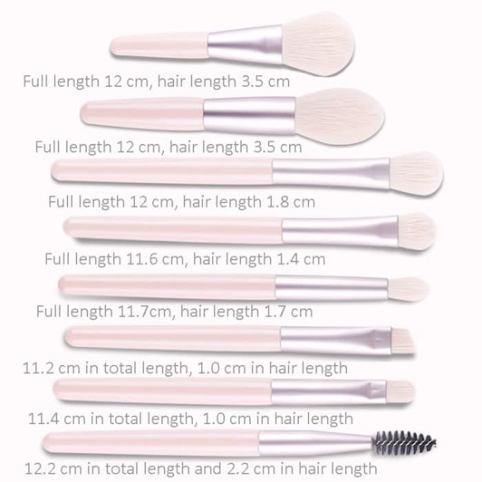TBD0599743101_B2.jpg 8-in-1 Mini-Make-up-Pinsel-Set mit Holzgriff, tragbarer loser Puderpinsel – Bild 3