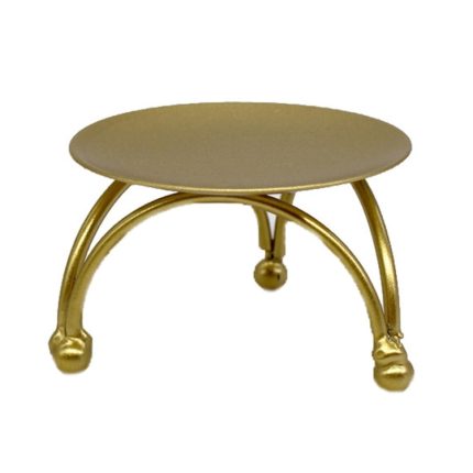 DH201901 3 Stück geometrische dreidimensionale runde Kerzenhalter aus Schmiedeeisen für den Schreibtisch, Gold, Black