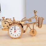 K0931 Retro Uhr Ornamente Büro Schreibtisch Stift Rohr Traktor Modell Kinder Spielzeug Alarm, Ugin Color, Golden, Ancient Copper, Red