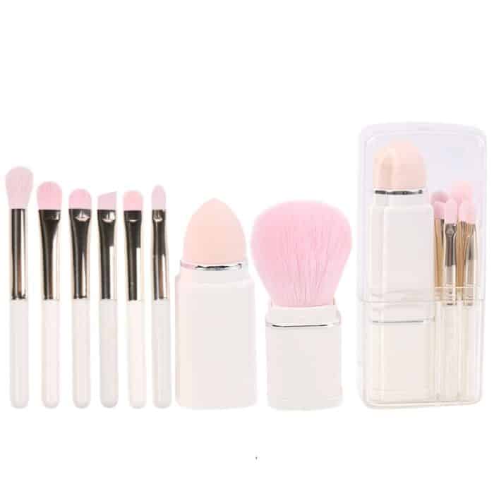 TBD0601655901A.jpg 8-in-1 quadratischer Make-up-Pinsel, Mini, tragbar, einziehbar, Rougepinsel, Lidschattenpinsel, Make-up-Set für Anfänger – Bild 1