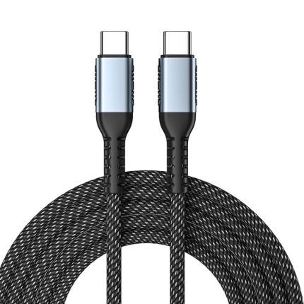 Geflochtenes 100-W-PD-Schnellladekabel Typ C (Stecker auf Stecker) zur Datensynchronisierung, Länge: