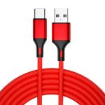 4 Stück 2,4 A USB-C/Typ-C auf USB geflochtenes Schnelllade-Synchronisierungsdatenkabel, Länge: