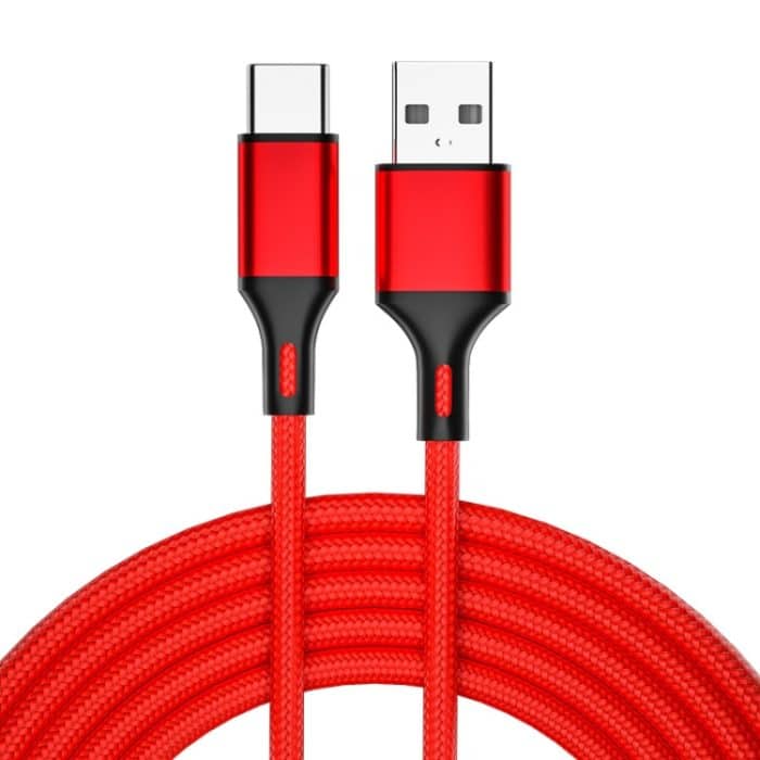 4 Stück 2,4 A USB-C/Typ-C auf USB geflochtenes Schnelllade-Synchronisierungsdatenkabel, Länge: – Bild 1
