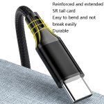 4 Stück 2,4 A USB-C/Typ-C auf USB geflochtenes Schnelllade-Synchronisierungsdatenkabel, Länge: – Bild 2