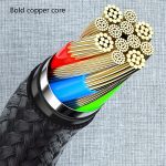 4 Stück 2,4 A USB-C/Typ-C auf USB geflochtenes Schnelllade-Synchronisierungsdatenkabel, Länge: – Bild 4