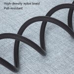 4 Stück 2,4 A USB-C/Typ-C auf USB geflochtenes Schnelllade-Synchronisierungsdatenkabel, Länge: – Bild 5