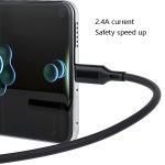 4 Stück 2,4 A USB-C/Typ-C auf USB geflochtenes Schnelllade-Synchronisierungsdatenkabel, Länge: – Bild 6