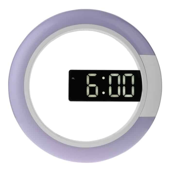 LED-Spiegel-Hohlwanduhr, 7-Farben-Schalter, elektronische Digitalanzeige-Wanduhr, Hollow Wall Clock – Bild 1