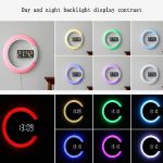 LED-Spiegel-Hohlwanduhr, 7-Farben-Schalter, elektronische Digitalanzeige-Wanduhr, Hollow Wall Clock – Bild 4