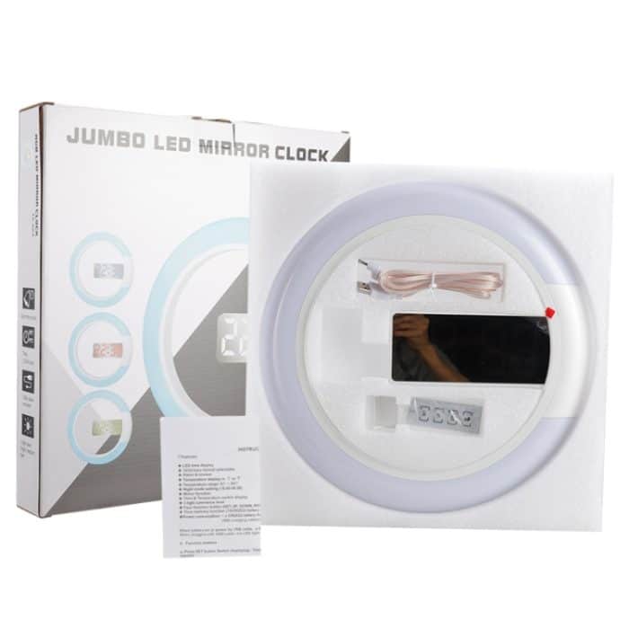 LED-Spiegel-Hohlwanduhr, 7-Farben-Schalter, elektronische Digitalanzeige-Wanduhr, Hollow Wall Clock – Bild 5